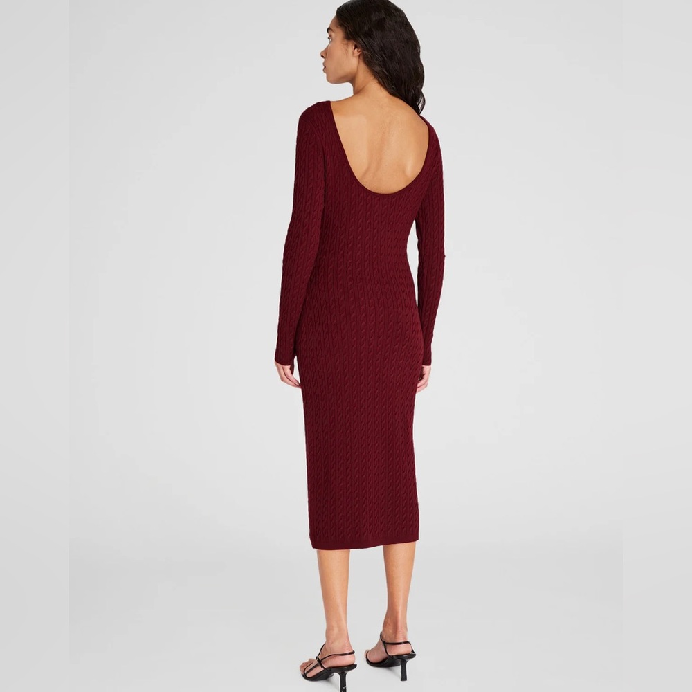 Brand New Club Monaco Sweater burgundy maroon Dress open back size L